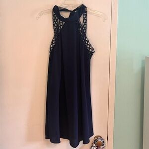 Lulus Halter Neck Mini Dress - Navy